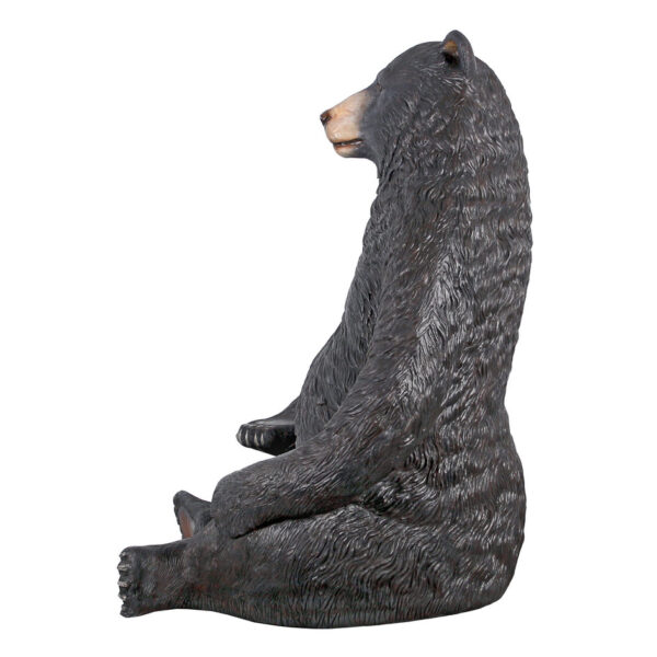 Sitting Pretty Oversized Black Bear Statue with Photo-Op Paw Seat - Image 5