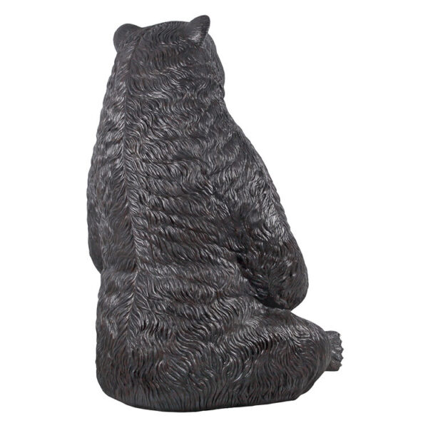 Sitting Pretty Oversized Black Bear Statue with Photo-Op Paw Seat - Image 6