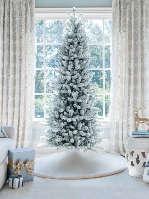 9' Slim Artificial Christmas Tree with 900 Warm White LED Lights - Image 2