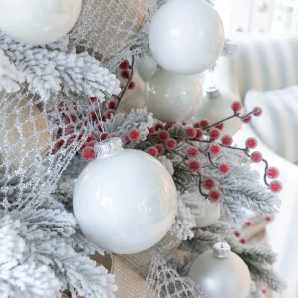 White Essential Glass Ornaments (24 Pack) - Image 2