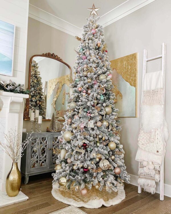 6.5' Slim Artificial Christmas Tree with 500 Warm White LED Lights - Image 6