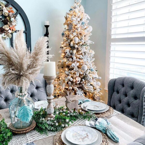 6.5' Slim Artificial Christmas Tree with 500 Warm White LED Lights - Image 8