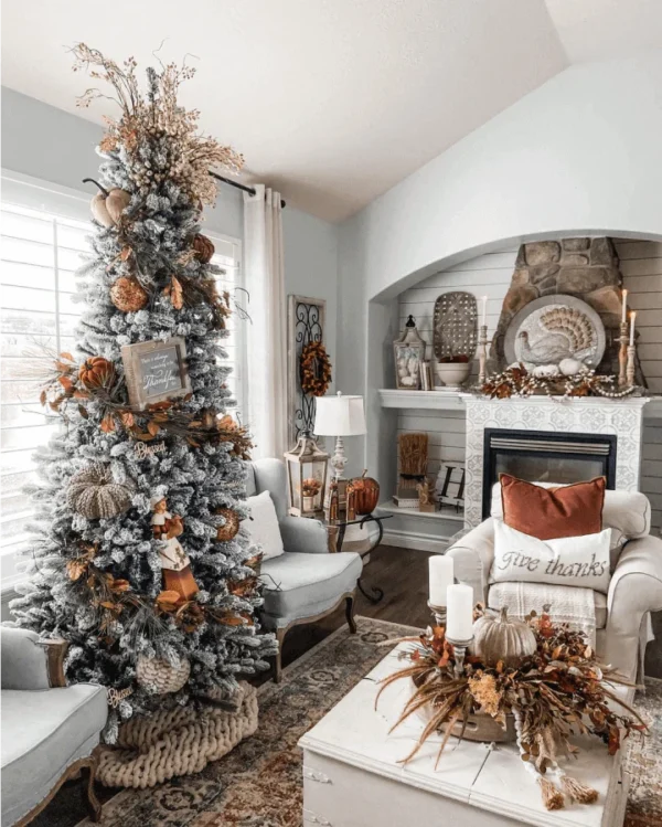 6.5' Slim Artificial Christmas Tree with 500 Warm White LED Lights - Image 9