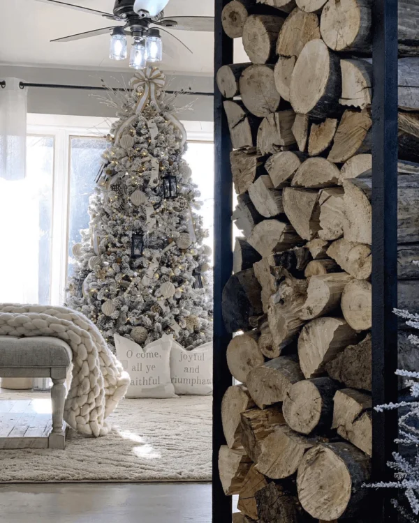 8' Artificial Christmas Tree with 900 with Warm White LED Lights - Image 3