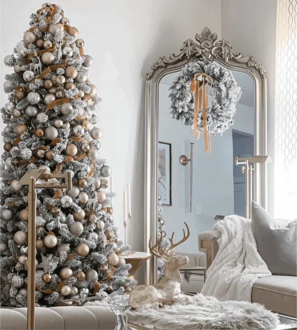 8' Artificial Christmas Tree with 900 with Warm White LED Lights - Image 5