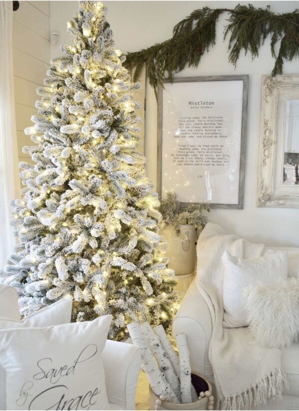 8' Artificial Christmas Tree with 900 with Warm White LED Lights - Image 7