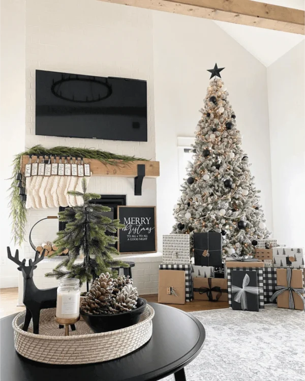 8' Artificial Christmas Tree with 900 with Warm White LED Lights - Image 8