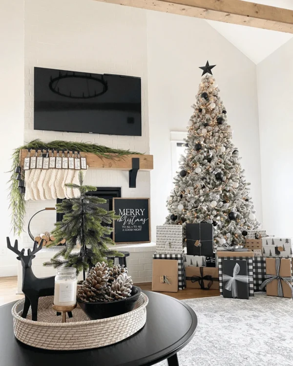 8' Artificial Christmas Tree with 900 with Warm White LED Lights - Image 9