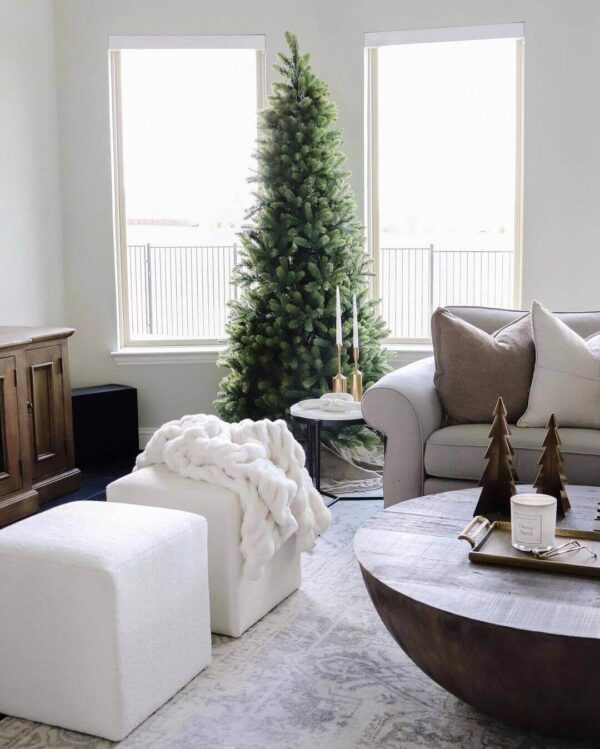 7.5' Slim Artificial Christmas Tree Unlit - Image 2