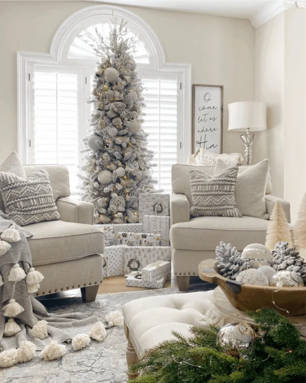 8' Slim Artificial Christmas Tree Unlit - Image 4